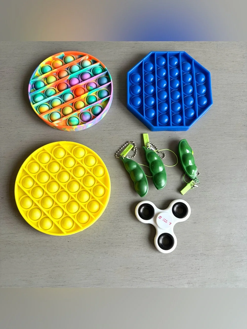 Multicolor Kids Pop It Fidget Sensor Toy Lot of 13 - Dinosaur, Yoda, Among Us